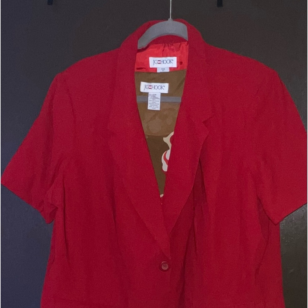 ‘JG Hook’ One Button Blazer with Dress (Plus)